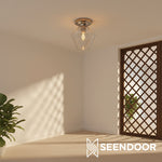 Load image into Gallery viewer, Merin Geometric Glass Modern Flush Mount for Hallway & Bedroom