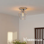Load image into Gallery viewer, Merin Geometric Glass Modern Flush Mount for Hallway & Bedroom
