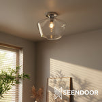 Load image into Gallery viewer, Merin Geometric Glass Modern Flush Mount for Hallway & Bedroom