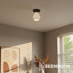 Load image into Gallery viewer, Merin Geometric Glass Modern Flush Mount for Hallway & Bedroom