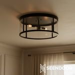 Afbeelding laden in galerijweergave, Ferrix minimalistische ijzeren inbouw plafondlamp - moderne buiten glazen plafondlamp