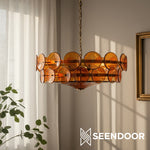 Load image into Gallery viewer, Lorenzo Overlapping Glass Discs – Vintage Lighting for Living Room