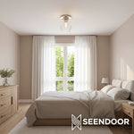 Load image into Gallery viewer, Merin Geometric Glass Modern Flush Mount for Hallway & Bedroom