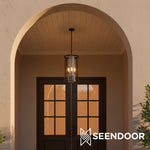 Afbeelding laden in galerijweergave, Ferrix Moderne Buitenlantaarn IJzeren Hanglamp - Industrieel Glazen Verlichtingsontwerp