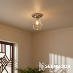Load image into Gallery viewer, Merin Geometric Glass Modern Flush Mount for Hallway & Bedroom