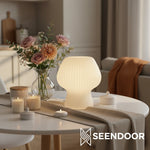 Load image into Gallery viewer, Novarise Textured Glass Modern Table Lamp for Bedside & Office