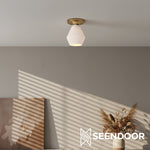 Load image into Gallery viewer, Merin Geometric Glass Modern Flush Mount for Hallway & Bedroom