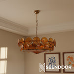 Load image into Gallery viewer, Lorenzo Overlapping Glass Discs – Vintage Lighting for Living Room