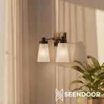 Load image into Gallery viewer, Derlina Classic Multi-head Glass Shade Wall Lamp for Bathroom & Bedroom