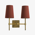 Carica l'immagine nella visualizzazione Galleria, Lampada da Parete con Paralumi in Lino Bianco Derlina – Lampada Retrò Multi-Testa in Metallo