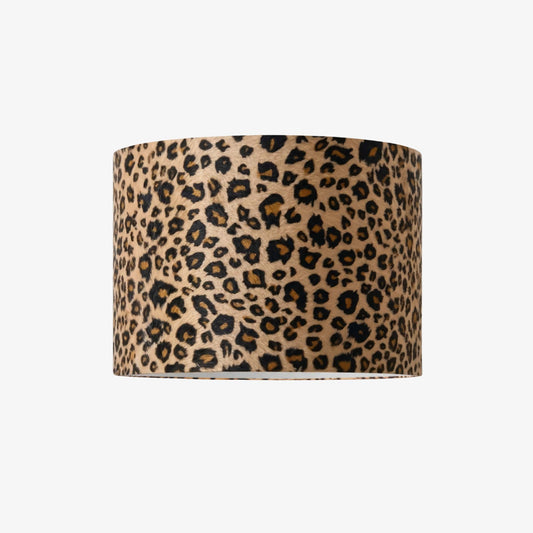 Pantalla de lámpara tipo tambor Wildlux con patrón de leopardo – Pantalla decorativa de tela para interiores del hogar