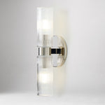 Load image into Gallery viewer, Rivora Ribbed Glass Double Wall Lamp Modern Accent for Hallway & Bathroom