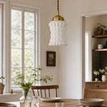 Cargar imagen en el visor de la Galería, Milk glass pendant above dining table