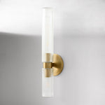 Load image into Gallery viewer, Rivora Ribbed Glass Double Wall Lamp Modern Accent for Hallway & Bathroom
