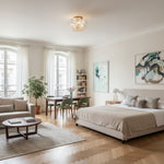 Cargar imagen en el visor de la galería, Lámpara de Techo Semi Empotrada de Metal Artístico Petala – Lámpara de Vidrio Decorativa para Interiores del Hogar