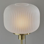Load image into Gallery viewer, Pelviona Ribbed Glass Table Lamp - Brass & Black Metal Base - Must-Have for Home Styling