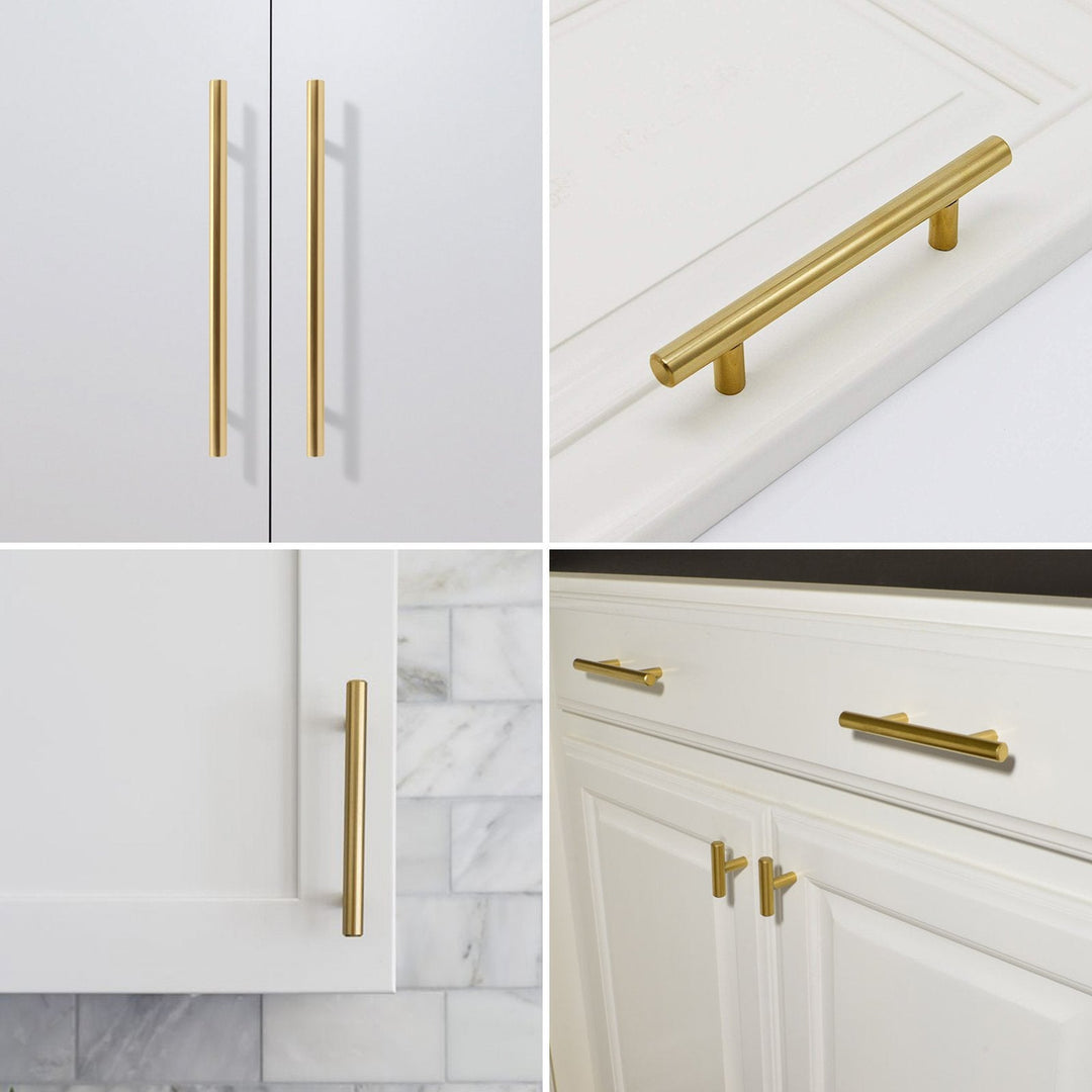 Satin Brass Bar Pulls – Modern Gold Bar Handle Cabinet Hardware