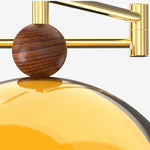 Afbeelding laden in galerijweergave, Afterglow Moderne Zonsondergang Wandlamp – Dubbele Glazen Kap Ontwerp met Houtstructuur Voet