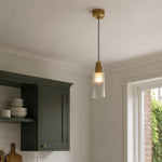 Załaduj obraz do przeglądarki galerii, Natural copper mini pendant in a warm kitchen corner