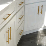 Load image into Gallery viewer, Satin Brass Bar Pulls – Modern Gold Bar Handle Cabinet Hardware
