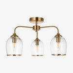 Afbeelding laden in galerijweergave, Brazara Multi-Light glazen kap hanglamp – gebogen metalen armen voor moderne woningen