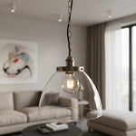 Afbeelding laden in galerijweergave, Novera Art Deco koepel verstelbare hoogte glazen kap hanglamp - Woonkamer