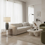 Afbeelding laden in galerijweergave, Ceruna linnen lampenkap keramische tafellamp – metalen frame en keramische voet voor verlichting thuis en op kantoor