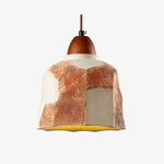 Cargar imagen en el visor de la Galería, Single pendant SKU image with microcement-textured shade and solid wood lamp holder