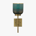 Load image into Gallery viewer, Helvo Vintage Metal Single Sconce - Green Glass Wall Light for Home Decor