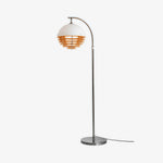 Load image into Gallery viewer, Afterglow Sunset Curved Floor Lamp - Vintage Glass Shade for Bedroom