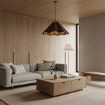 Bild in der Galerieansicht laden, Weavara Skulpturale Stoff- und Metall-Hängeleuchte — Moderne Pendelleuchte für Ess- oder Wohnzimmer