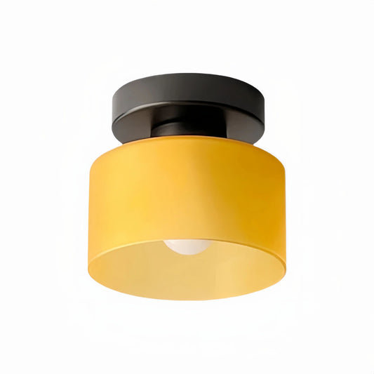 Moriglaze Skulpturaler Glasschirm Zylinder Deckenlampe - Moderne Aufputzleuchte für Eingangsbereich oder Wohnzimmer