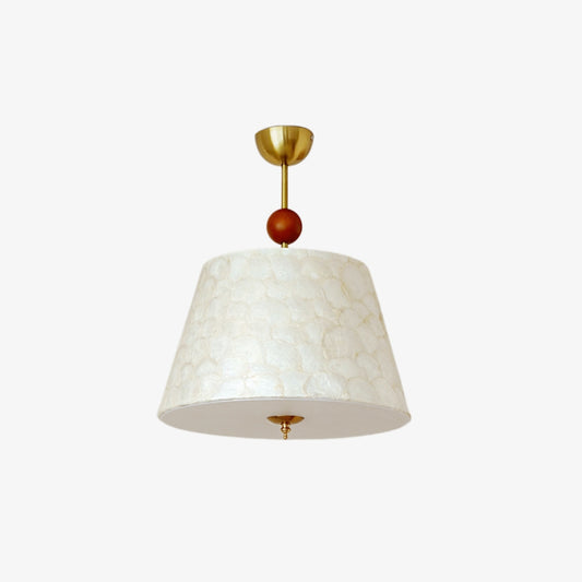Lunavera Plafonnier Vintage en Coquille Capiz avec Accent en Bois pour Chambre et Salle à Manger