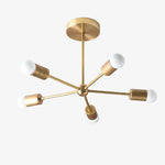 Load image into Gallery viewer, Mobilux Line Mid Century Gold Sputnik Chandelier - Geometric Brass Fixture