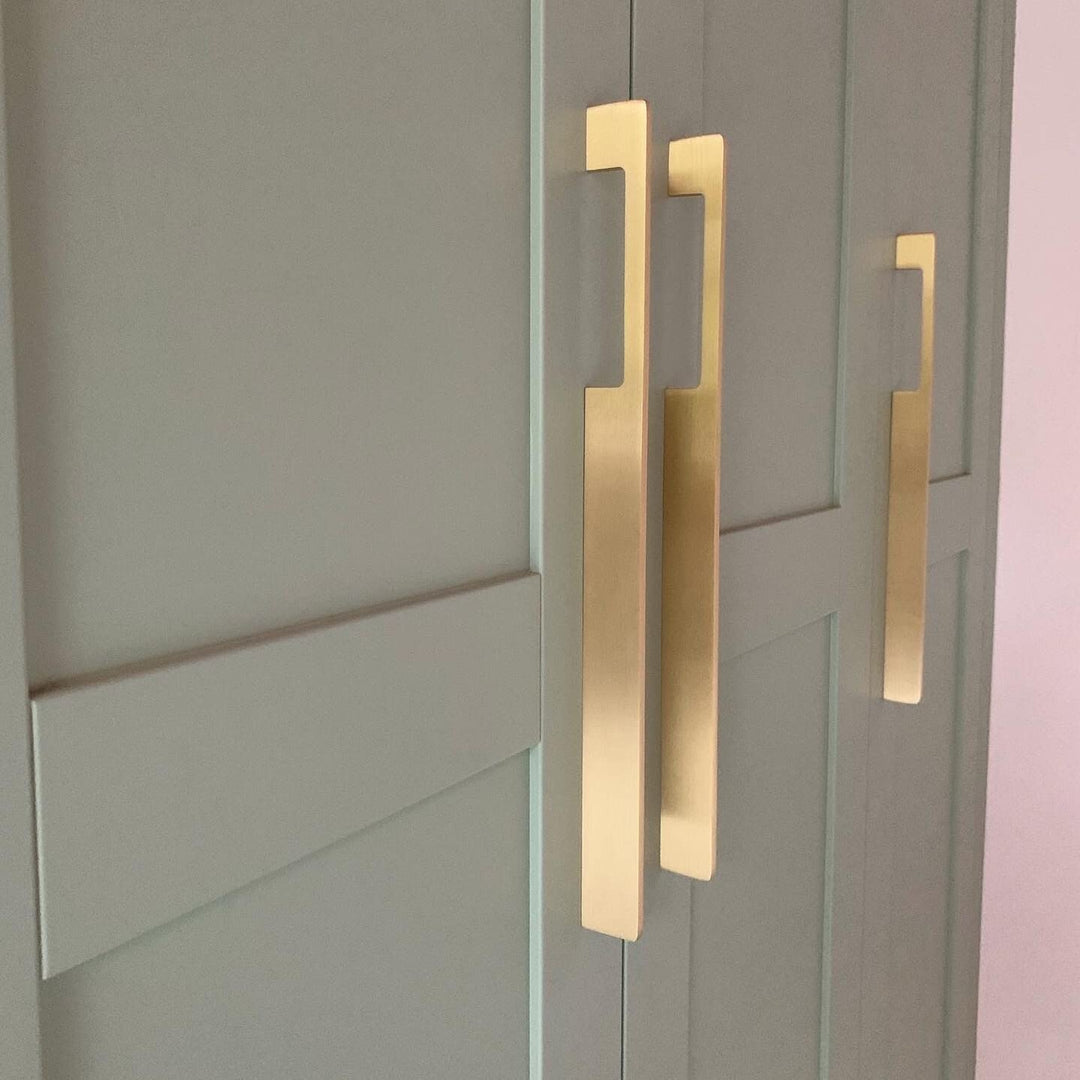 Slimline Cabinet Handles – Brushed Gold Drawer Pulls for Modern Style