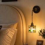 Cargar imagen en el visor de la Galería, Colorful glass wall sconce beside a bed