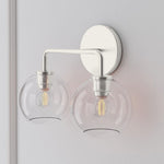 Afbeelding laden in galerijweergave, Selvion Artistieke Globe Wandlamp - Handgemaakte Glazen Sculpturale Wandlamp