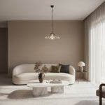 Afbeelding laden in galerijweergave, TF Astoria Tiffany Plafondhanglamp – Geometrisch Glasontwerp met Inkepingen voor Woonkamer