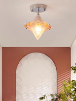 Load image into Gallery viewer, Art Deco Star Ceiling Lamp - Frosted Glass Fixture for Hallway & Entryway - Astris Ceres