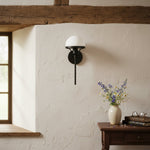 Load image into Gallery viewer, Ornato Luxe Modern Art Deco Wall Light - Opal Glass Globe Sconce - Brass or Black