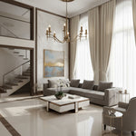 Cargar imagen en el visor de la Galería, Candelabro de Latón y Níquel Tela – Lámpara Elegante de Múltiples Luces para Vestíbulos y Cocinas