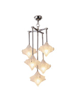 Load image into Gallery viewer, Art Deco Astris Star Chandelier – Frosted Glass Deco Fixture for Dining Room