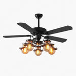Cargar imagen en el visor de la Galería, Style A iron blades five-light ceiling fan