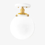 Load image into Gallery viewer, Glorica White Opal Sphere Modern Semi-Flush Light for Bedroom & Entryway