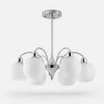 Load image into Gallery viewer, Chrome 6-light glass globe chandelier