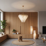 Carica immagine nel visualizzatore della Galleria, Lampadario rotondo in vetro Lumvey - Elegante lampada a sospensione per sala da pranzo e soggiorno