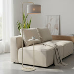 Afbeelding laden in galerijweergave, Lirra multifunctionele vloerlamp met tafelbladontwerp – stijlvolle staande lamp voor woonruimtes