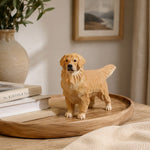 Carica l'immagine nella visualizzazione Galleria, Golden retriever ornament on tray with books and vase