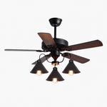 Cargar imagen en el visor de la Galería, Style B wood blades three-light ceiling fan
