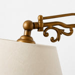 Bild in die Galerieansicht laden, Beige Fabric vintage wood and brass-tone table lamp